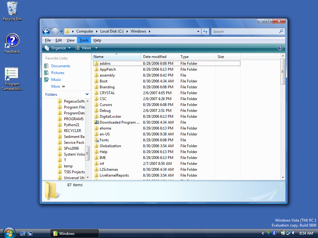 Windows Vista Windows Explorer (2006)